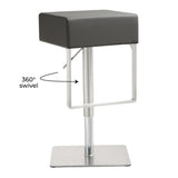 Seville Performance Vegan Leather Adjustable Stool by TOV Furniture at Eve Furniture