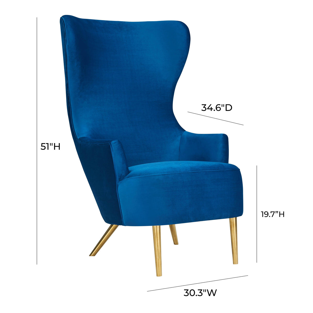 Julia Velvet Wingback Chair by Inspire Me! Home Decor by TOV Furniture at Eve Furniture