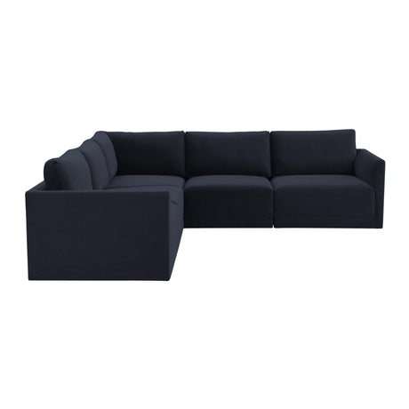 Willow Velvet Modular 5-Piece L Sectional by TOV Furniture at Eve Furniture