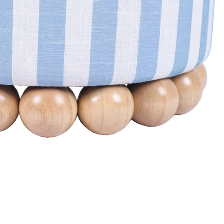 Dex Striped Linen Ottoman by TOV Furniture at Eve Furniture