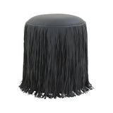 Shag Me Performance Vegan Leather Ottoman by TOV Furniture at Eve Furniture