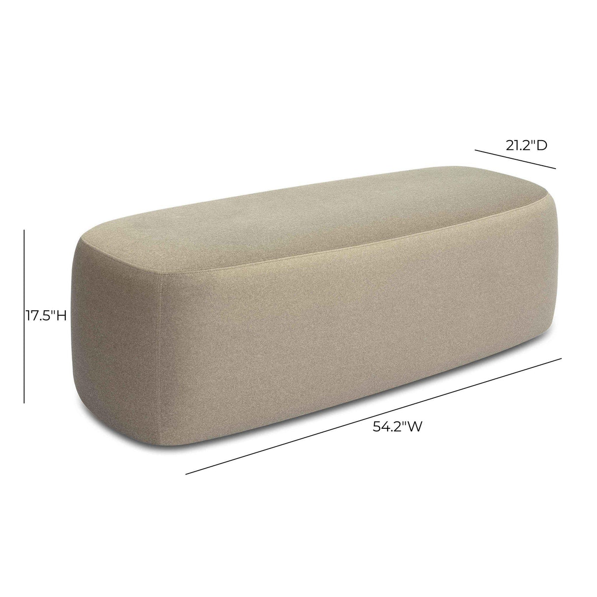 Graceland Faux Mohair Bench by TOV Furniture at Eve Furniture