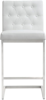 Helsinki White Performance Vegan Leather Stool - Set of 2 by TOV Furniture at Eve Furniture