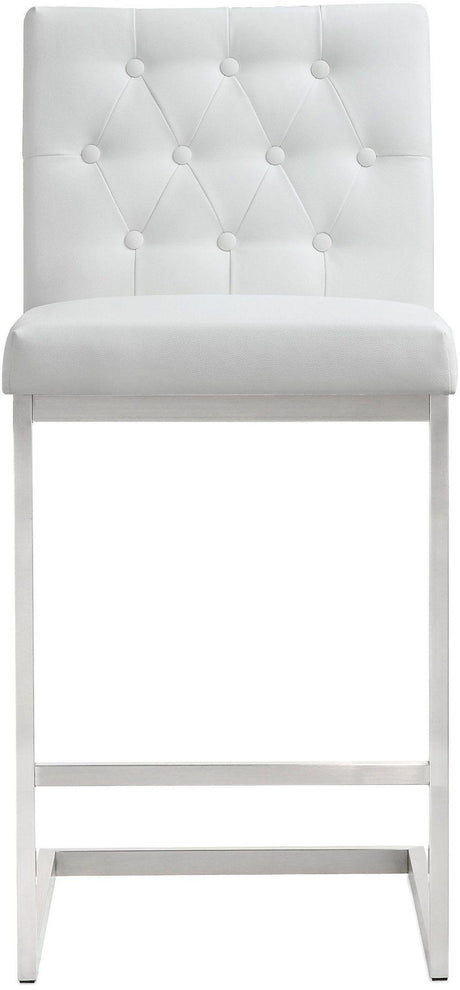 Helsinki White Performance Vegan Leather Stool - Set of 2 by TOV Furniture at Eve Furniture