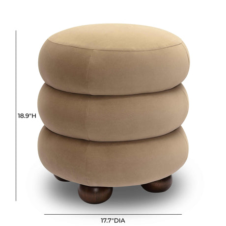 Stefanie Velvet Ottoman by TOV Furniture at Eve Furniture
