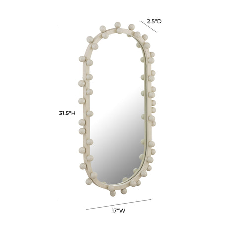 Bubbles Ivory Oval Wall Mirror by TOV Furniture at Eve Furniture
