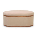 Olivier Boucle Oval Storage Ottoman by TOV Furniture at Eve Furniture