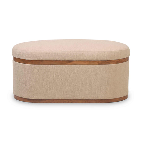 Olivier Boucle Oval Storage Ottoman by TOV Furniture at Eve Furniture