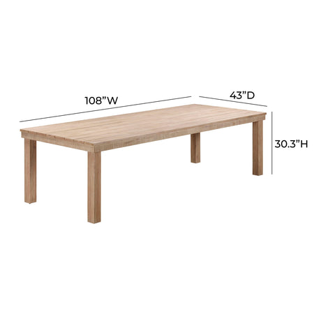 Cassie Natural Outdoor Rectangular Dining Table by TOV Furniture at Eve Furniture