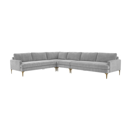 Serena Velvet Large L-Sectional by TOV Furniture at Eve Furniture