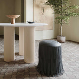 Shag Me Performance Vegan Leather Ottoman by TOV Furniture at Eve Furniture