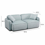 Travie Performance Corduroy Velvet Modular Loveseat by TOV Furniture at Eve Furniture