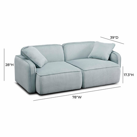 Travie Performance Corduroy Velvet Modular Loveseat by TOV Furniture at Eve Furniture