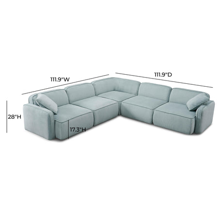 Travie Performance Corduroy Velvet Modular L-Sectional by TOV Furniture at Eve Furniture