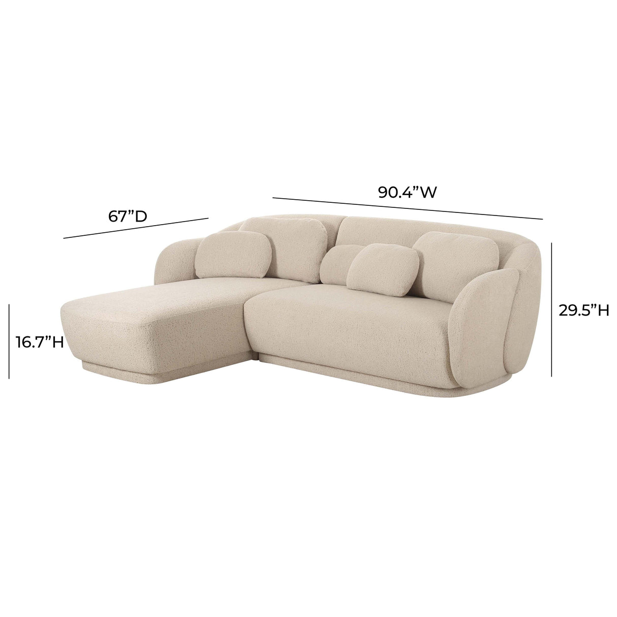 Misty Cream Boucle Sectional by TOV Furniture at Eve Furniture