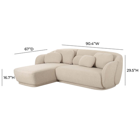 Misty Cream Boucle Sectional by TOV Furniture at Eve Furniture