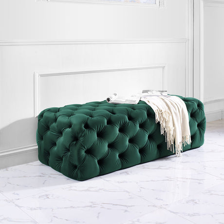 Kaylee Velvet Ottoman by TOV Furniture at Eve Furniture