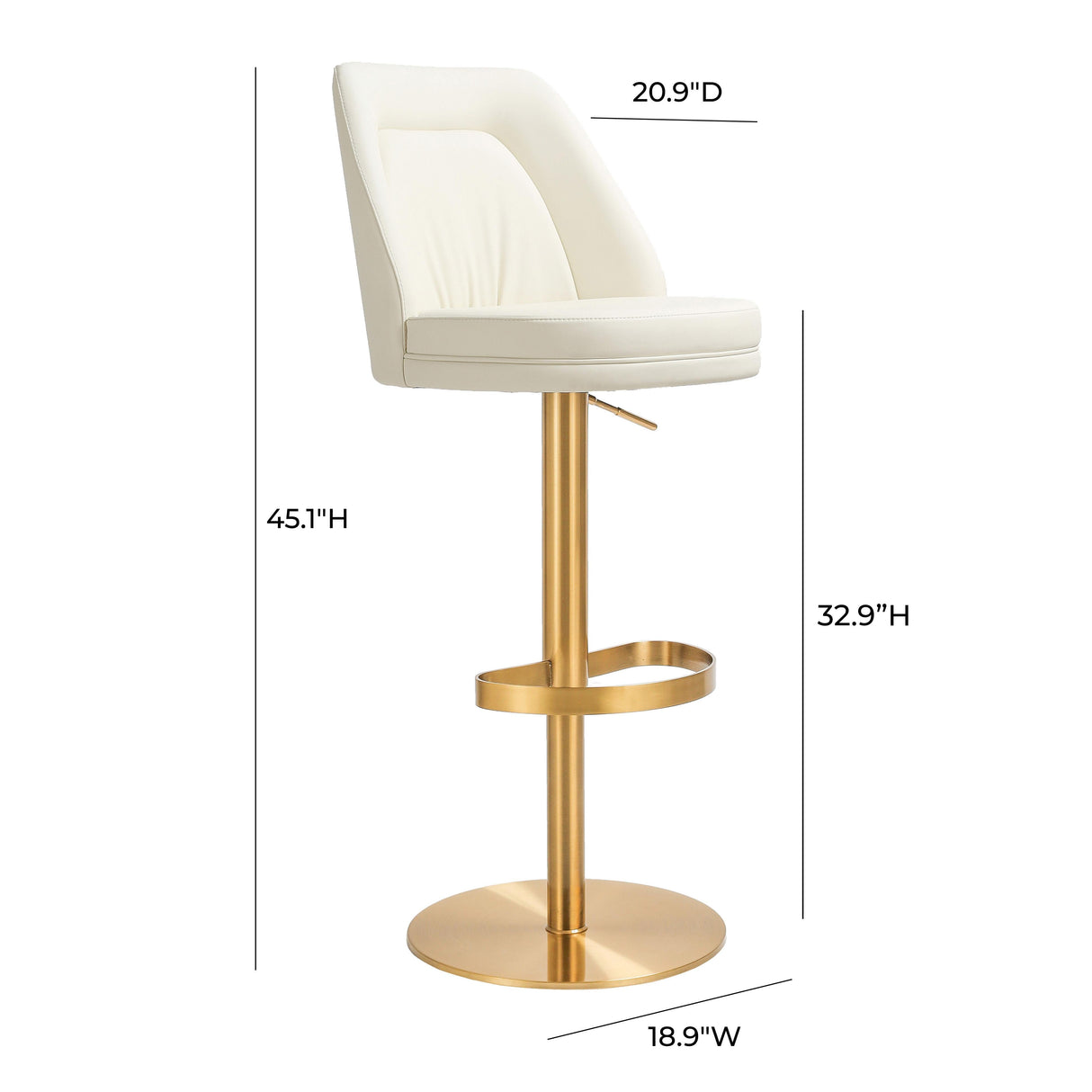 Maven Performance Vegan Leather Adjustable Swivel Stool by TOV Furniture at Eve Furniture