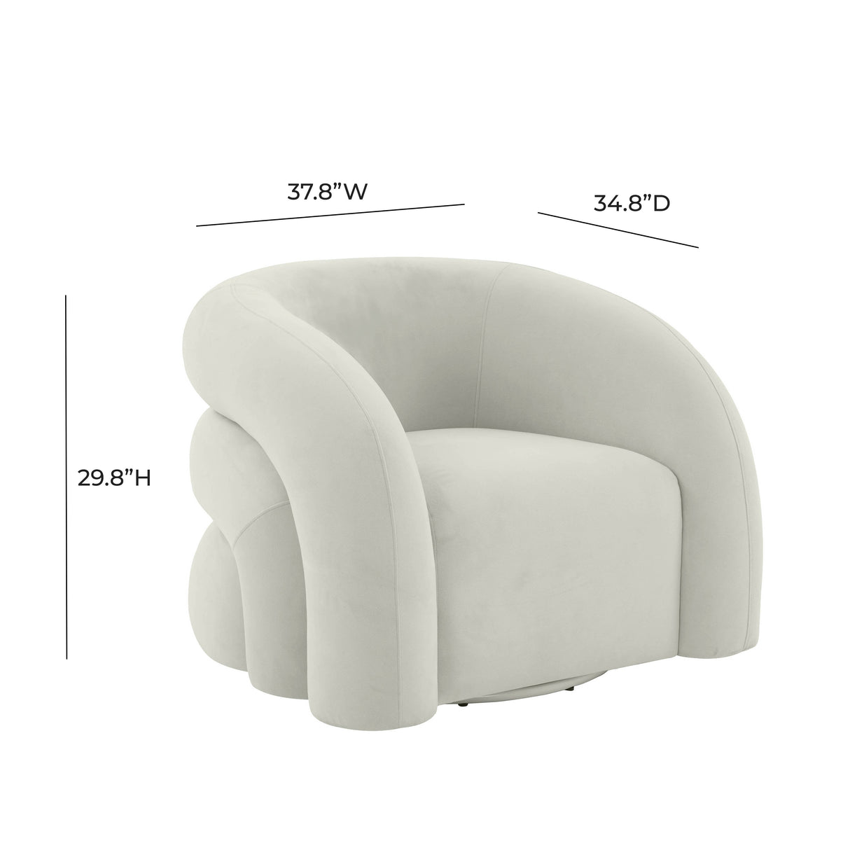 Slipper Upholstered Swivel Chair by TOV Furniture at Eve Furniture