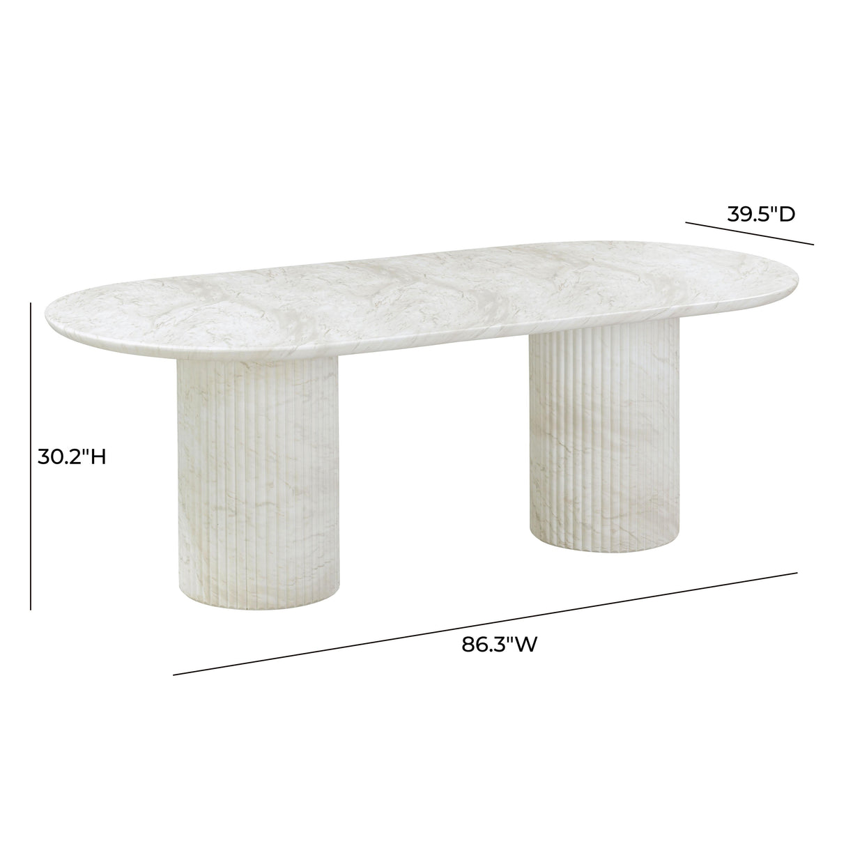 Brut Concrete Patterned Indoor/Outdoor 86" Oval Dining Table by TOV Furniture at Eve Furniture