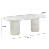 Brut Concrete Patterned Indoor/Outdoor 86" Oval Dining Table by TOV Furniture at Eve Furniture
