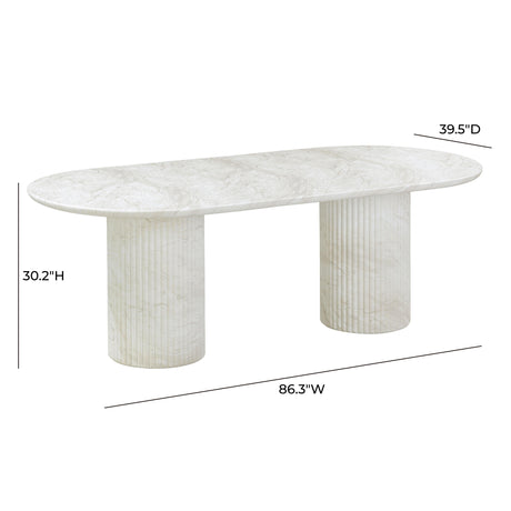 Brut Concrete Patterned Indoor/Outdoor 86" Oval Dining Table by TOV Furniture at Eve Furniture