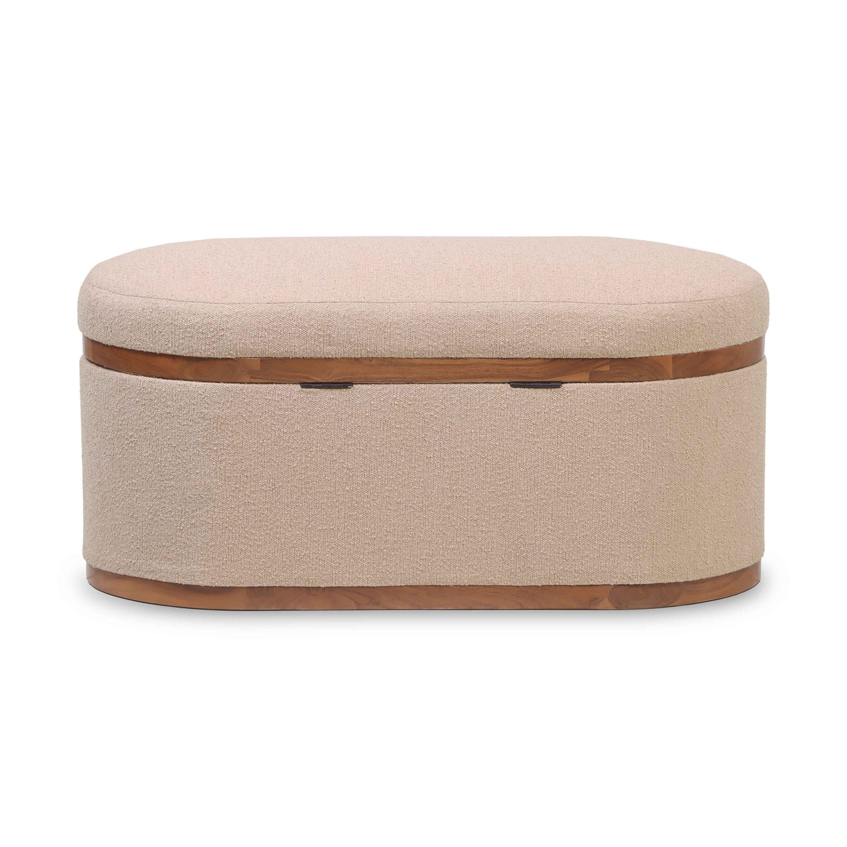 Olivier Boucle Oval Storage Ottoman by TOV Furniture at Eve Furniture