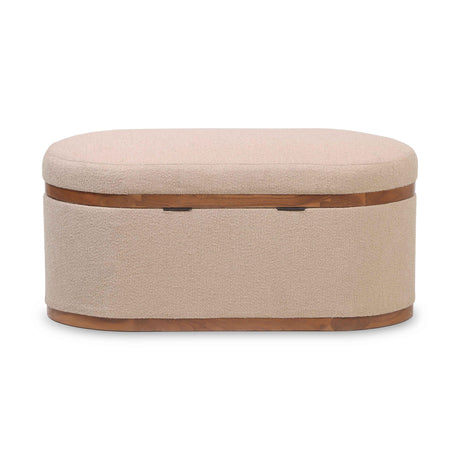 Olivier Boucle Oval Storage Ottoman by TOV Furniture at Eve Furniture