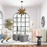 Morgan Pleated Velvet Ottoman by TOV Furniture at Eve Furniture