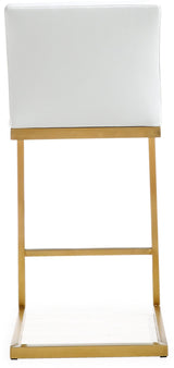 Parma Performance Vegan Leather and Gold Stainless Steel Counter Stool - Set of 2 by TOV Furniture at Eve Furniture