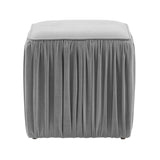 Morgan Pleated Velvet Ottoman by TOV Furniture at Eve Furniture