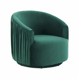 London Pleated Velvet Swivel Chair by TOV Furniture at Eve Furniture