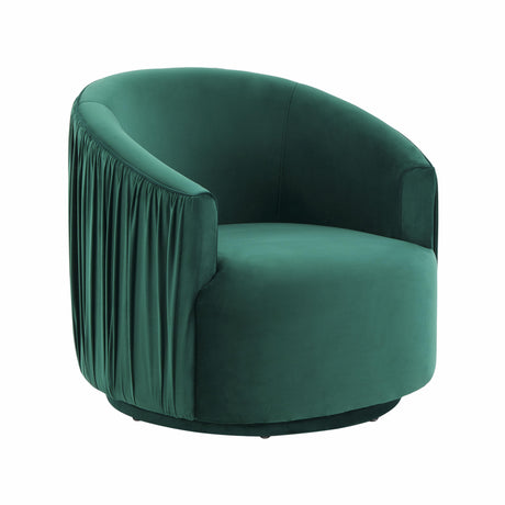 London Pleated Velvet Swivel Chair by TOV Furniture at Eve Furniture