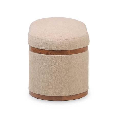 Olivier Boucle Oval Storage Ottoman by TOV Furniture at Eve Furniture