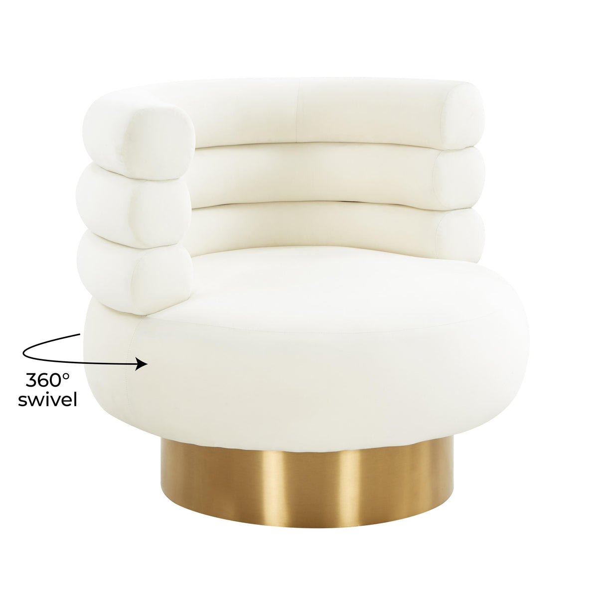 Naomi Velvet Swivel Chair by TOV Furniture at Eve Furniture