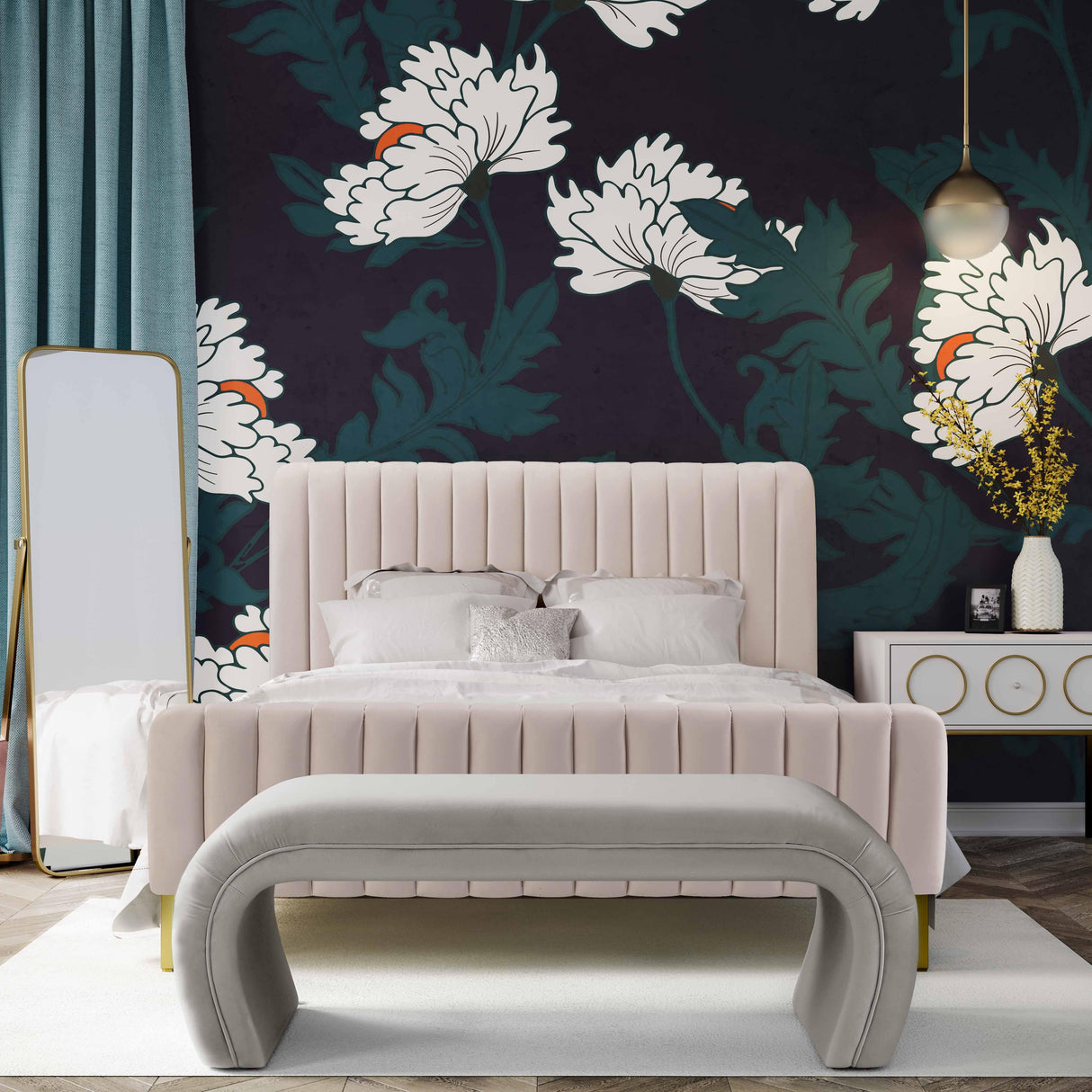 Kenya Velvet Bench by TOV Furniture at Eve Furniture