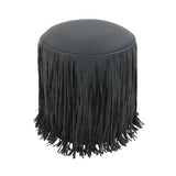 Shag Me Performance Vegan Leather Ottoman by TOV Furniture at Eve Furniture