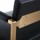 Director Performance Vegan Leather Stool with Gold Base by TOV Furniture at Eve Furniture