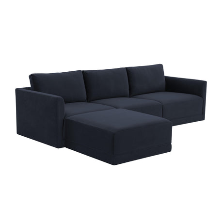 Willow Velvet Modular 4-Piece Sectional by TOV Furniture at Eve Furniture