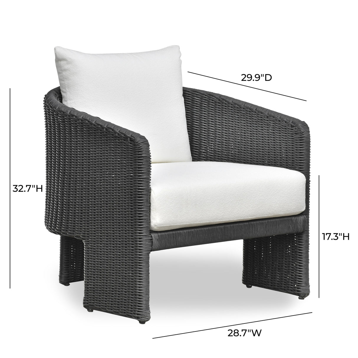 Alexa Rattan Performance Fabric Outdoor Armchair by TOV Furniture at Eve Furniture
