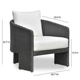 Alexa Rattan Performance Fabric Outdoor Armchair by TOV Furniture at Eve Furniture
