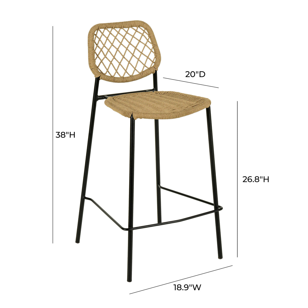 Lucy Dyed Cord Outdoor Counter Stool by TOV Furniture at Eve Furniture