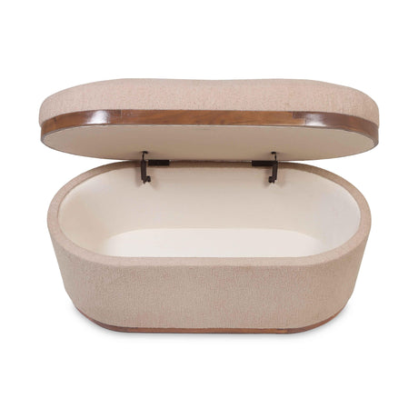 Olivier Boucle Oval Storage Ottoman by TOV Furniture at Eve Furniture