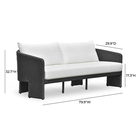 Alexa Rattan Performance Fabric Outdoor Sofa by TOV Furniture at Eve Furniture