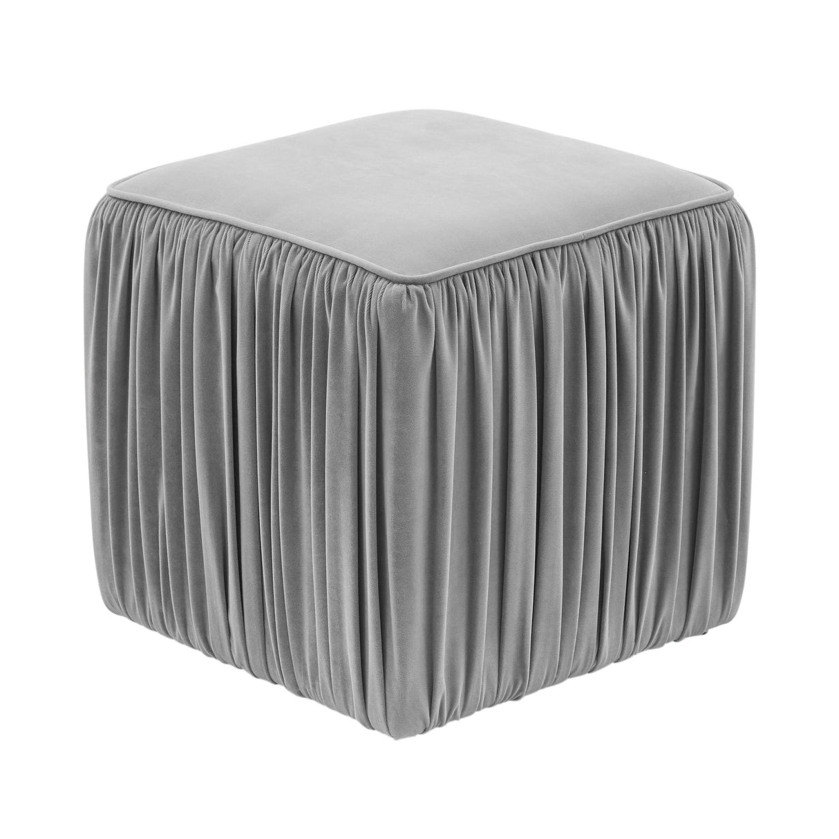 Morgan Pleated Velvet Ottoman by TOV Furniture at Eve Furniture
