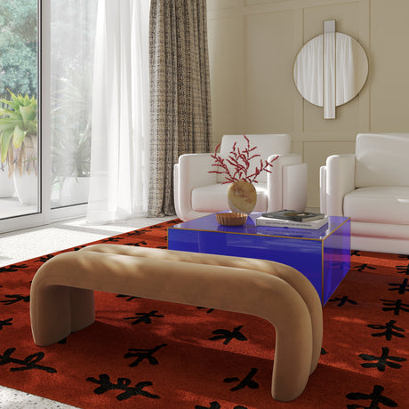 Leigh Velvet Channeled Bench by TOV Furniture at Eve Furniture