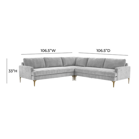 Serena Velvet L-Sectional by TOV Furniture at Eve Furniture