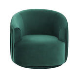 London Pleated Velvet Swivel Chair by TOV Furniture at Eve Furniture