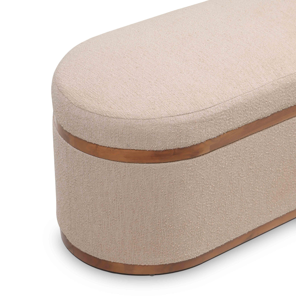 Olivier Boucle Oval Storage Ottoman by TOV Furniture at Eve Furniture