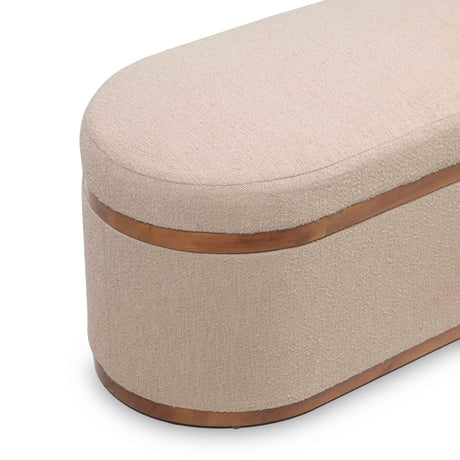 Olivier Boucle Oval Storage Ottoman by TOV Furniture at Eve Furniture